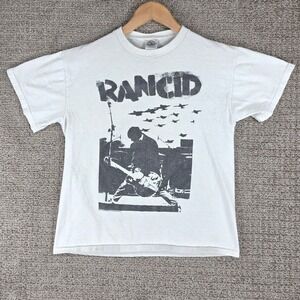 Rancid‎ Band T-Shirt Mens Medium White 2008 Punk Rock Graphic Tee Delta